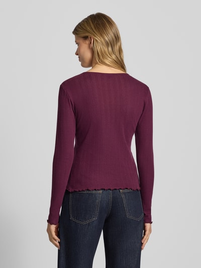 Only Slim fit shirt met lange mouwen van puur katoen, model 'CARLOTTA' Bordeaux - 5