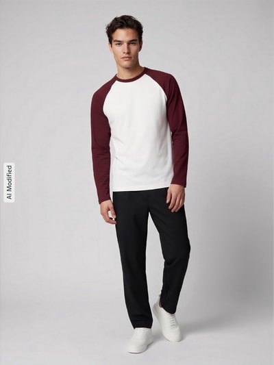 ONLY & SONS Relaxed Fit Longsleeve aus reiner Baumwolle Modell 'HEATON' Offwhite 1