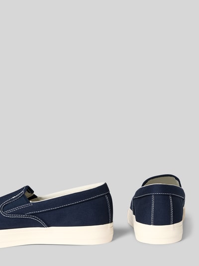 Produktfoto, Herren Low Top Sneaker aus reiner Baumwolle von Tommy Jeans in Optik: Unifarben mit Low-Top-Optik, Rund, Absatzform: Flach, Verschluss: Schlupf/offen, Sohle: leicht strukturiert, Materialverarbeitung: Webstruktur