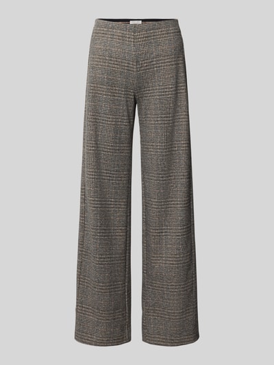 Produktfoto, Flared Cut Hose mit elastischem Bund von Christian Berg Woman im Allover-Look, Material-Mix mit Viskose-Anteil, dezente Karomuster