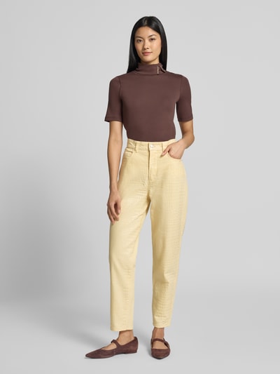 Marc Cain Relaxed Fit Hose im Allover-Look Hellgelb 1