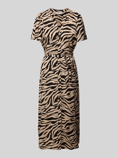 Apricot Midikleid mit Bindegürtel Black 2