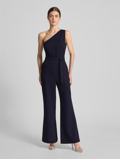 comma Jumpsuit met strikceintuur Marineblauw - 4