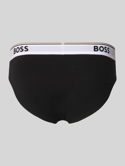 Produktfoto, Slip aus Baumwoll-Mix 3er-Pack im Modell 'POWER' von BOSS in Optik: Unifarben mit Label-Bund, elastisch, Materialverarbeitung: Jersey-Stretch