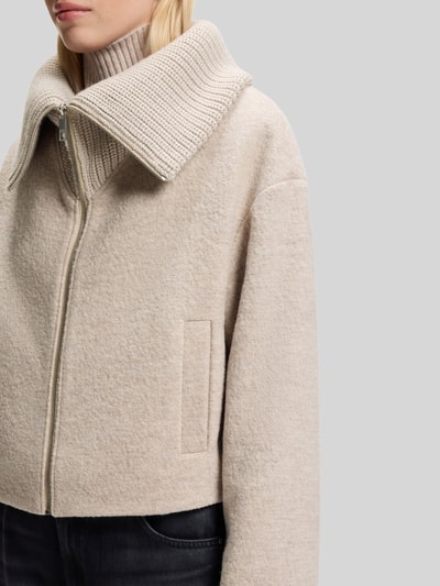 BOSS Loose fit overhemdjack van pure scheerwol model 'Jolenya' Zand - 6