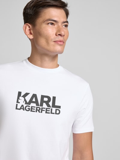 Karl Lagerfeld T-Shirt mit Label-Print Weiss 3