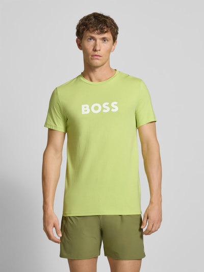 BOSS T-Shirt mit Label-Print Hellgruen 4