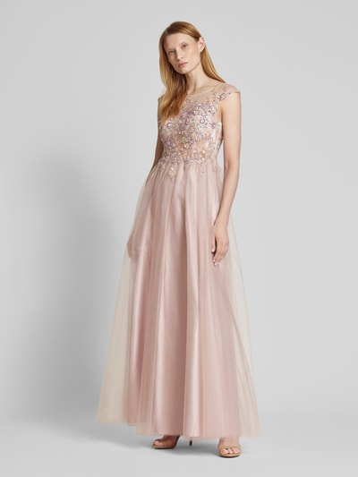 Unique Abendkleid mit Paillettenbesatz Rose 1