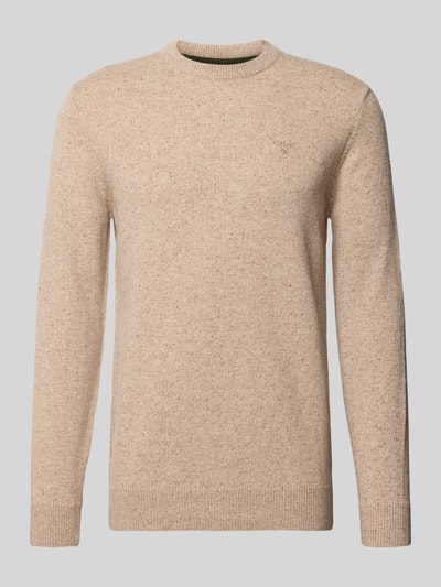 Barbour Pullover aus Woll-Seide-Mix mit Rundhalsausschnitt Modell 'TISBURY' Beige 2