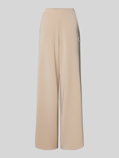 Guess Activewear Wide leg stoffen broek met labelbadge, model 'OLYMPE' Beige - 2