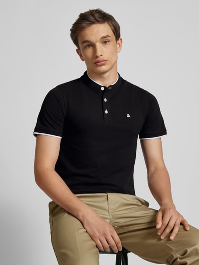 Jack & Jones Poloshirt met labelstitching, model 'PAULOS' Zwart - 3