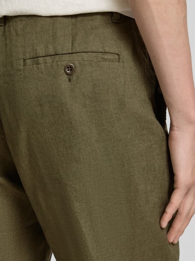 Gant Relaxed Fit Leinenhose mit Tunnelzug Oliv 3
