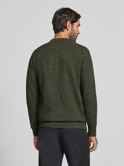 Barbour Pullover aus Woll-Seide-Mix mit Rundhalsausschnitt Modell 'TISBURY' Dunkelgruen 5