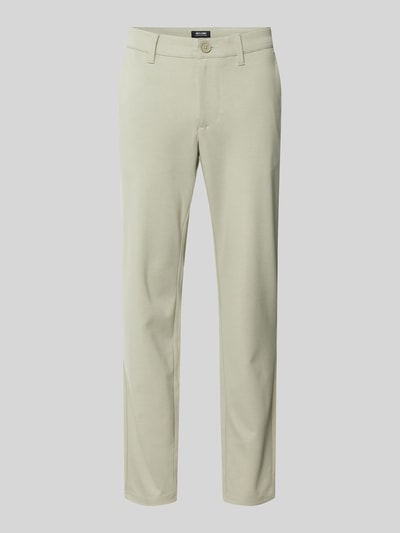 Only & Sons Tapered fit stoffen broek met ceintuurlussen, model 'MARK' Rietgroen - 2