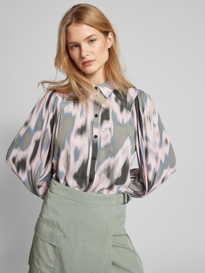 Jake*s Casual Overhemdblouse met all-over motief Leem - 3