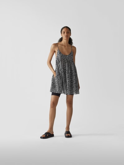 Stella Mc Cartney Minikleid mit Allover-Label Schwarz 1