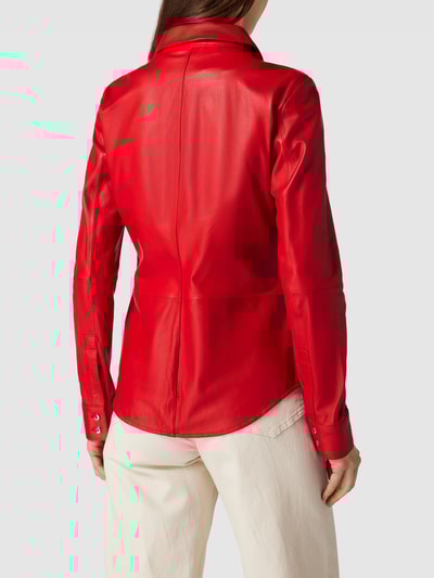 Studio AR Leren overhemd met drukknoopsluiting, model 'DITA' Rood - 5