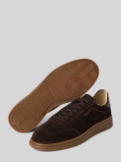 Gant Sneakers van leer met vetersluiting, model 'Cuzmo' Donkerbruin - 4