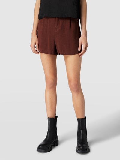 Review Korte broek met bandplooien, model 'LINEN CAS SHORT' Chocoladebruin - 4