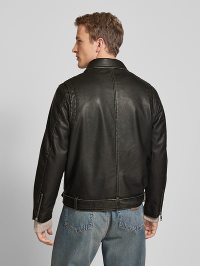 Jack & Jones Bikerjacke mit Reißverschlusstaschen Modell 'EATON' Black 5