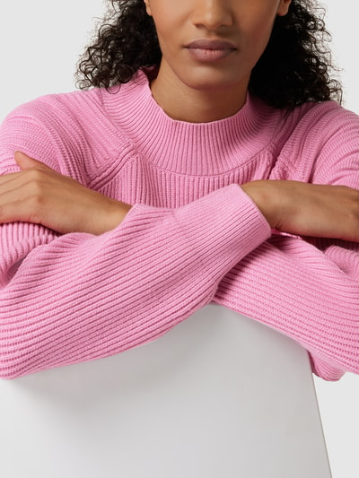 Mango Sweatshirt mit gerippten Abschlüssen Modell 'ROMA' Pink 3