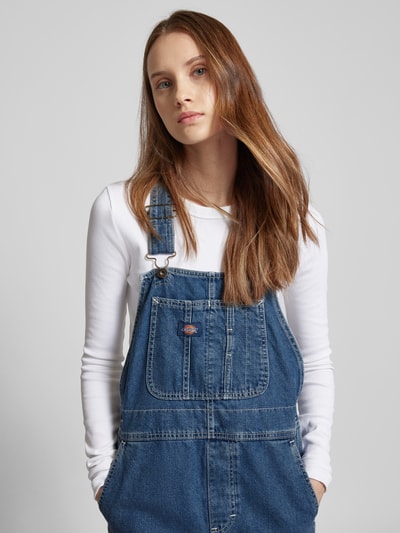 Dickies Tuinbroek met verstelbare bandjes en labelpatch Jeansblauw - 3