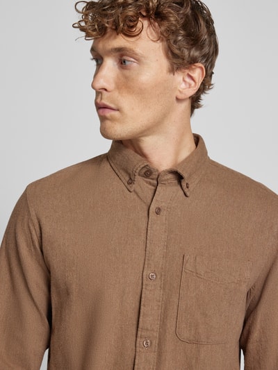 Jack & Jones Premium Vrijetijdsoverhemd met button-downkraag, model ‘BROOK’ Beige - 3