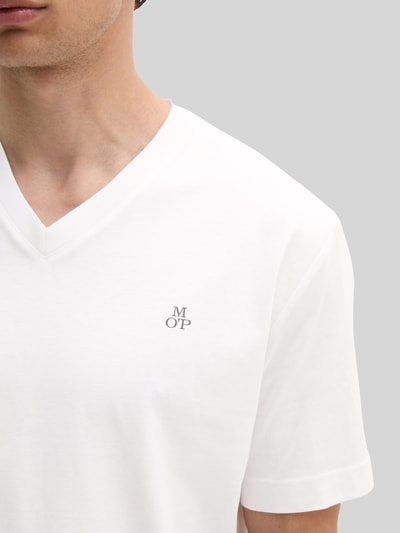Marc O'Polo męski t-shirt o kroju regular fit z czystej bawełny Biały 3