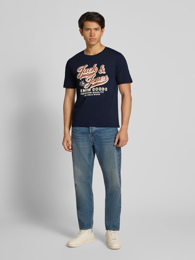 Jack & Jones T-shirt z nadrukiem z logo Granatowy 1