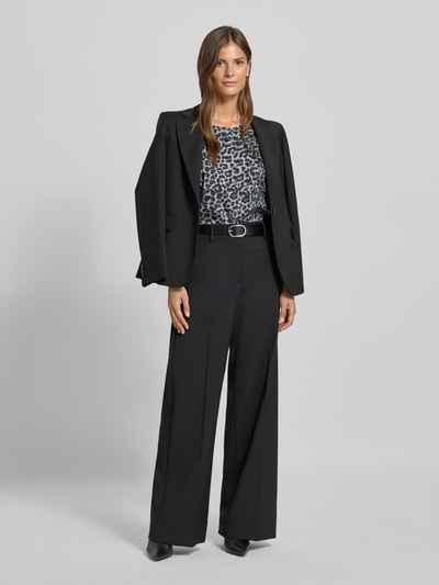COMMA Regular fit blouse met 3/4-mouwen Zwart - 1