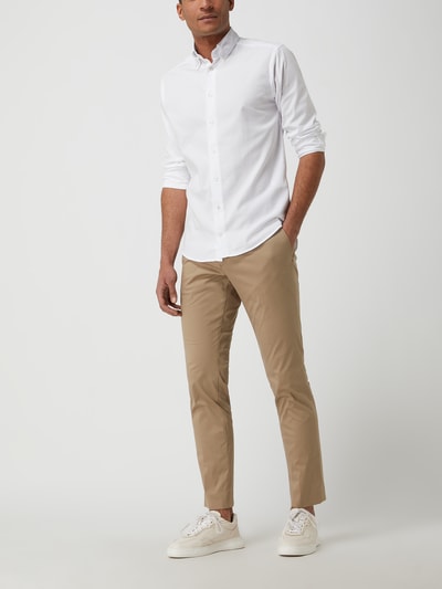 Carl Gross Modern fit pantalon met stretch, model 'Tomte' Beige - 1