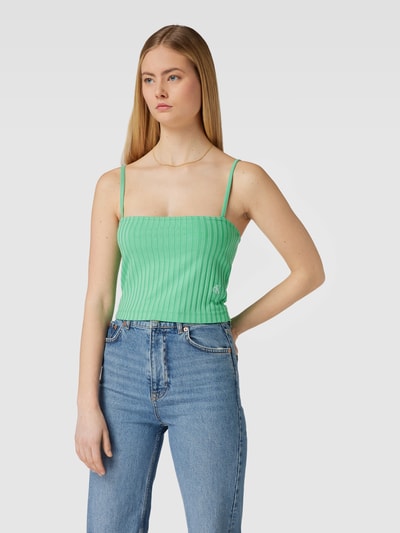 Calvin Klein Jeans Korte top in riblook Groen - 4
