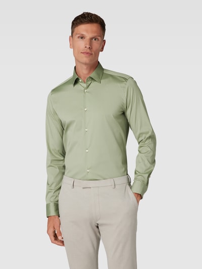 JOOP! Slim fit zakelijk overhemd met kentkraag Groen - 4