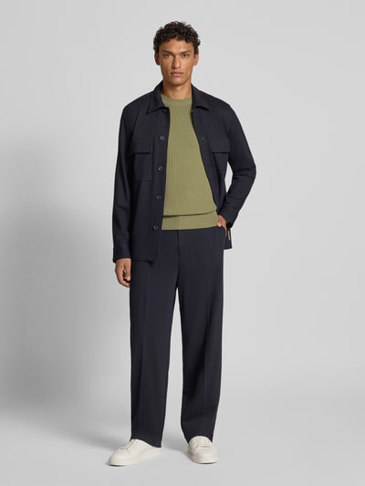 Marc O'Polo Regular Fit Hemdjacke aus Viskose-Mix - Marc O'Polo × DFB Travel Collection Dunkelblau 1