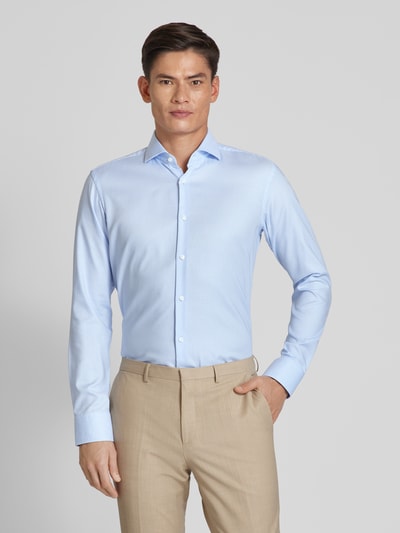 BOSS Modern Fit Regular Fit Business-Hemd mit Strukturmuster Modell 'Joe' Bleu 4