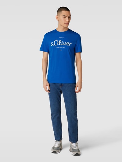 s.Oliver RED LABEL T-Shirt mit Label-Print Modell 'Logo' Royal 1