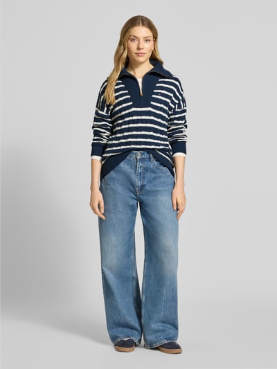 Tommy Hilfiger Regular Fit Troyer aus reiner Wolle Marine 1