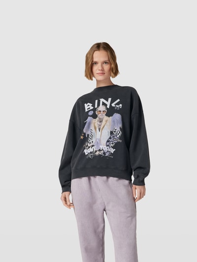 Anine Bing Oversized Sweatshirt mit Label-Print Black 4