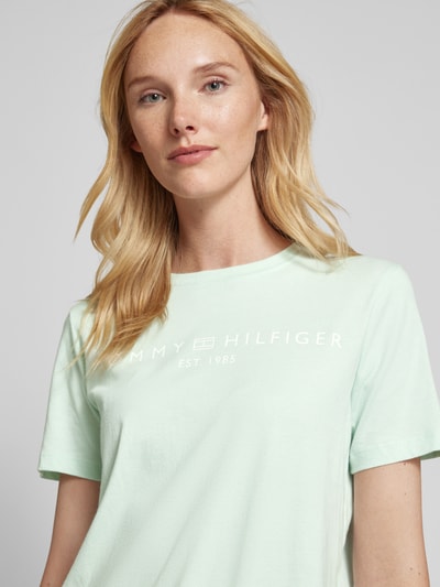 Tommy Hilfiger T-shirt z nadrukiem z logo Miętowy 3