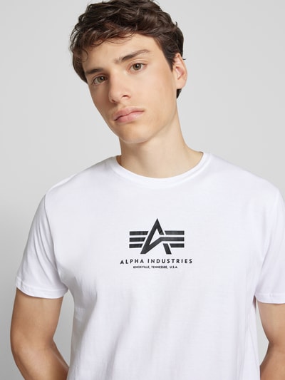 Alpha Industries T-Shirt mit Label-Print Weiss 3