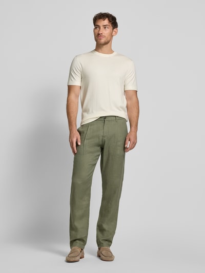 Lindbergh T-shirt o kroju relaxed fit z okrągłym dekoltem Złamany biały 1