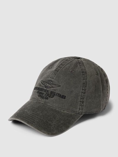 Aeronautica Militare Pet met labelstitching, model 'CAPPELLINO' Zwart - 1