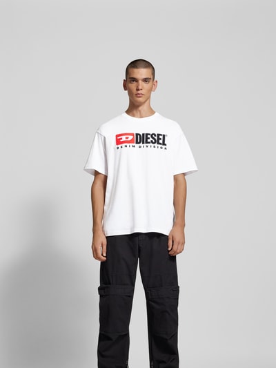 Diesel T-Shirt mit Label-Stitching Weiss 4