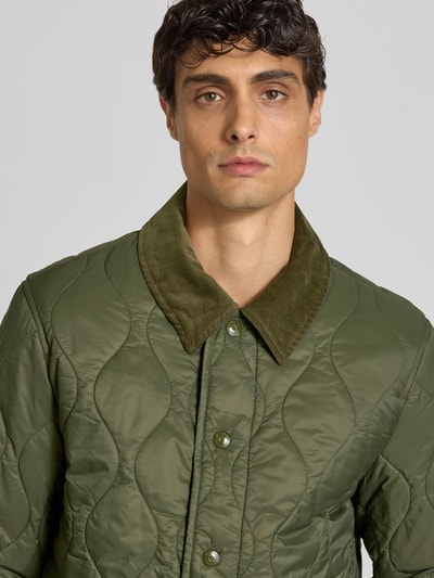 Tommy Hilfiger Regular Fit Steppjacke mit Cord-Kragen Oliv 3