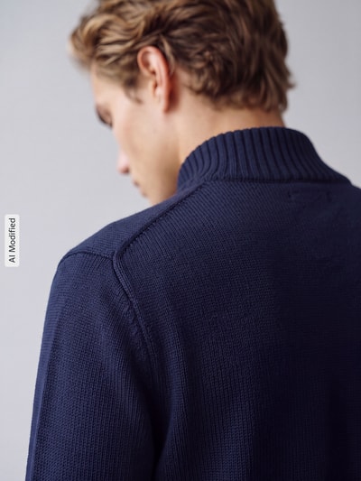 Polo Ralph Lauren Troyer o kroju regular fit z czystej bawełny Granatowy 3