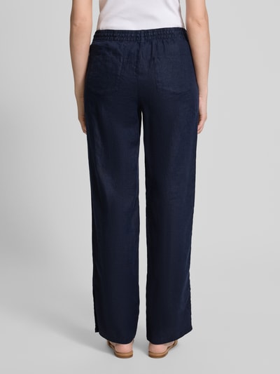 Christian Berg Woman Straight Leg Leinenhose mit Tunnelzug Dunkelblau 5