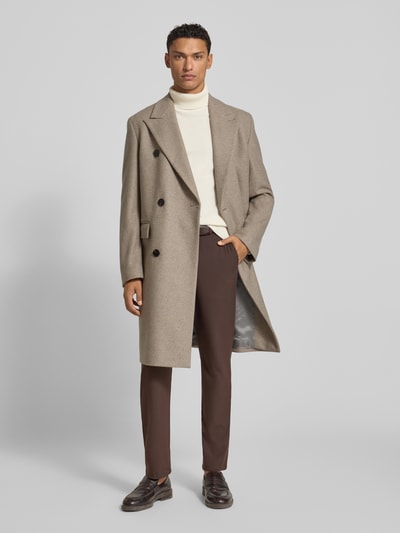 Strellson \Regular fit lange jas van wolmix, model 'PARK LANE' Beige gemêleerd - 1