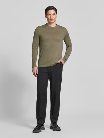 Marc O'Polo Slim Fit Pullover aus reiner Baumwolle Marc O'Polo × DFB Travel Collection Taupe 1