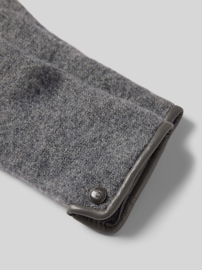 Roeckl Walkhandschuhe aus Schurwolle mit Wappen Emblem Mittelgrau Melange 2