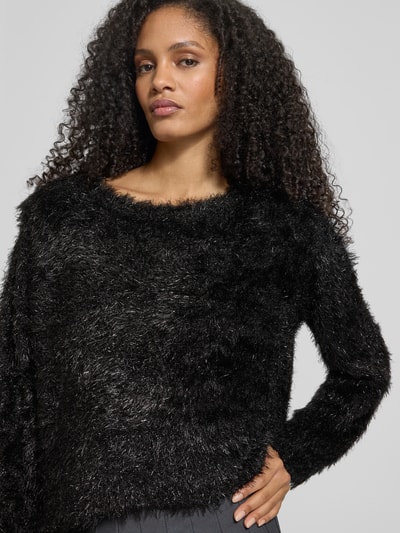 ICHI Regular Fit Pullover aus Kunstfell Modell 'Lizi' Black 3